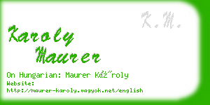 karoly maurer business card